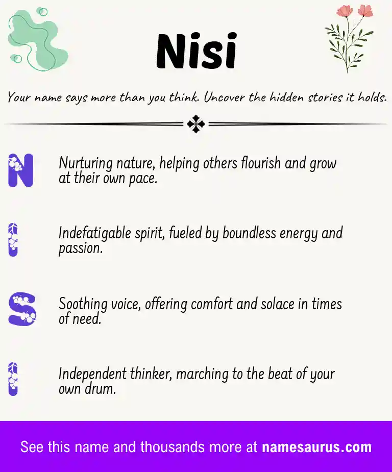 Acrostic poem about Nisi.