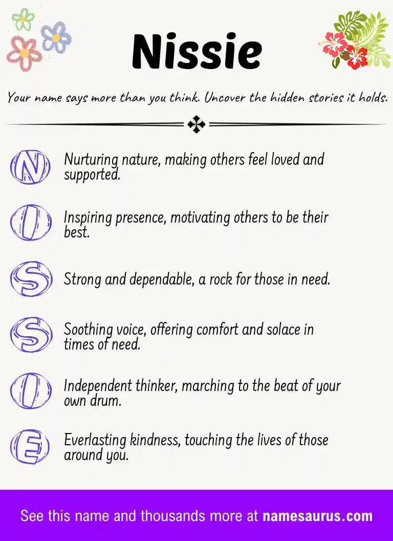 Acrostic poem about Nissie.