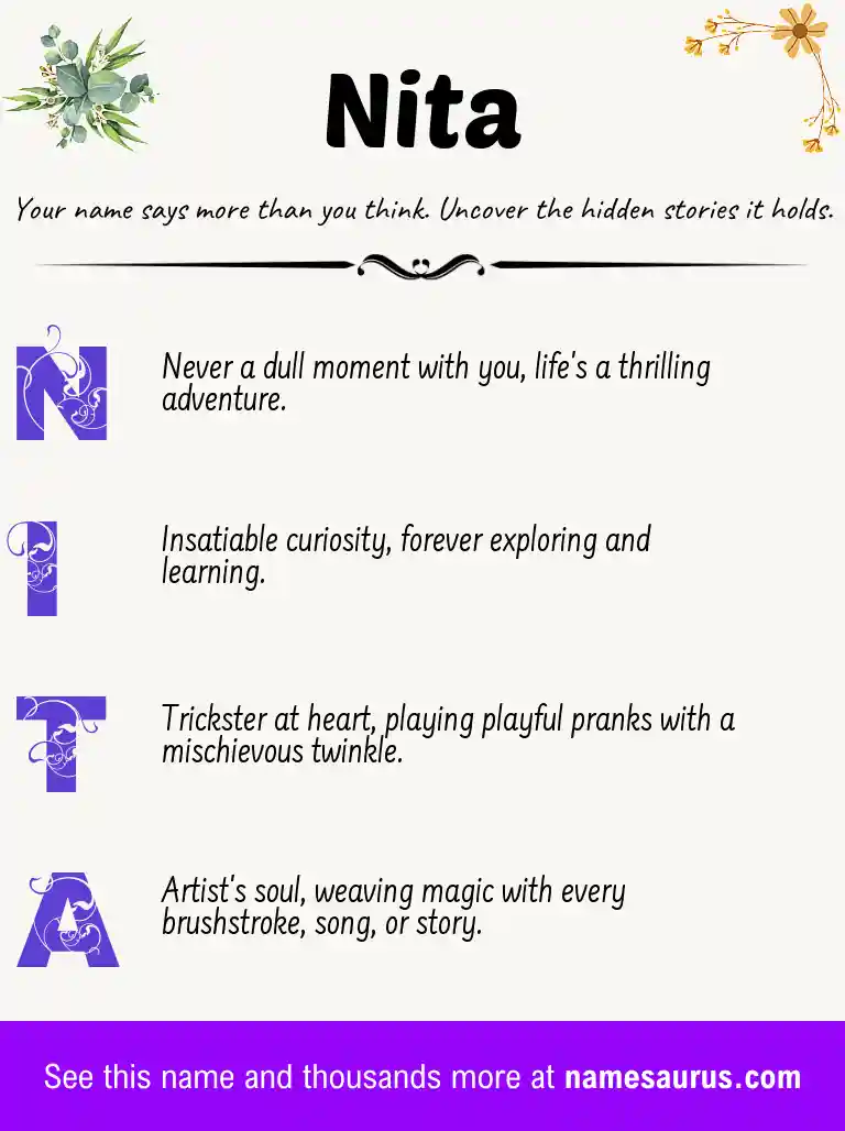 Acrostic poem about Nita.