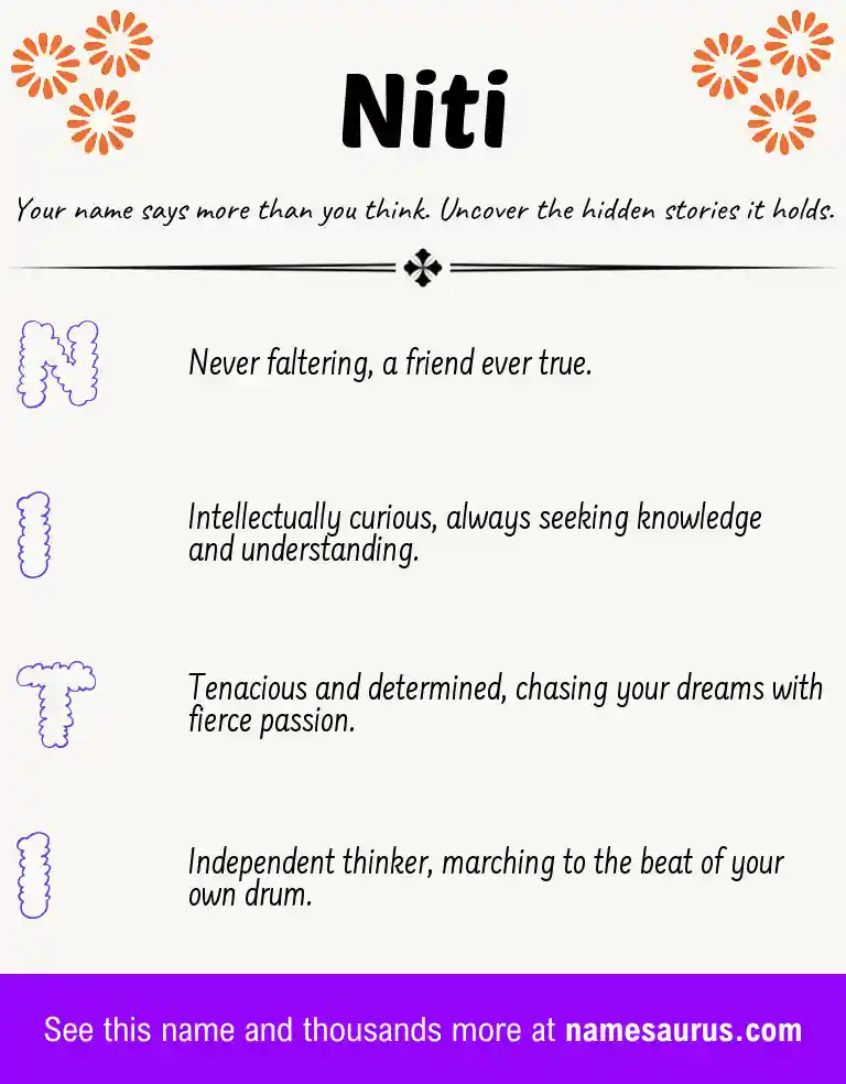 Acrostic poem about Niti.