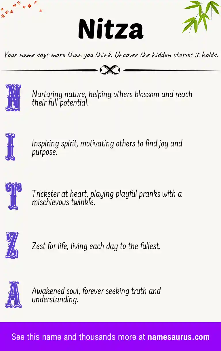 Acrostic poem about Nitza.