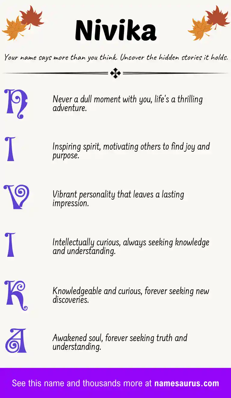Acrostic poem about Nivika.