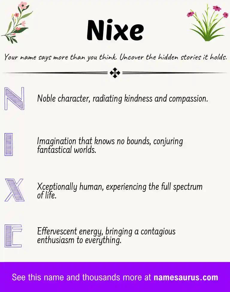 Acrostic poem about Nixe.