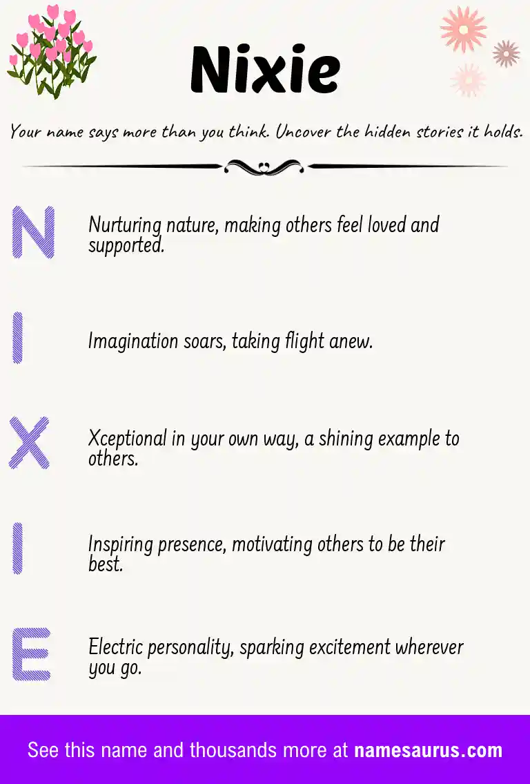Acrostic poem about Nixie.
