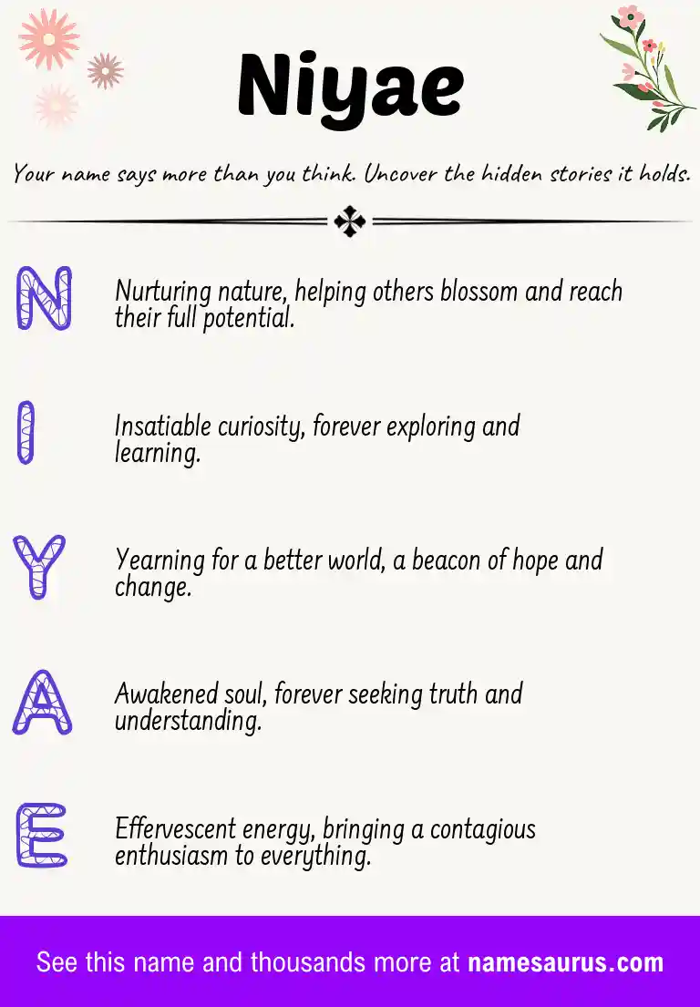 Acrostic poem about Niyae.