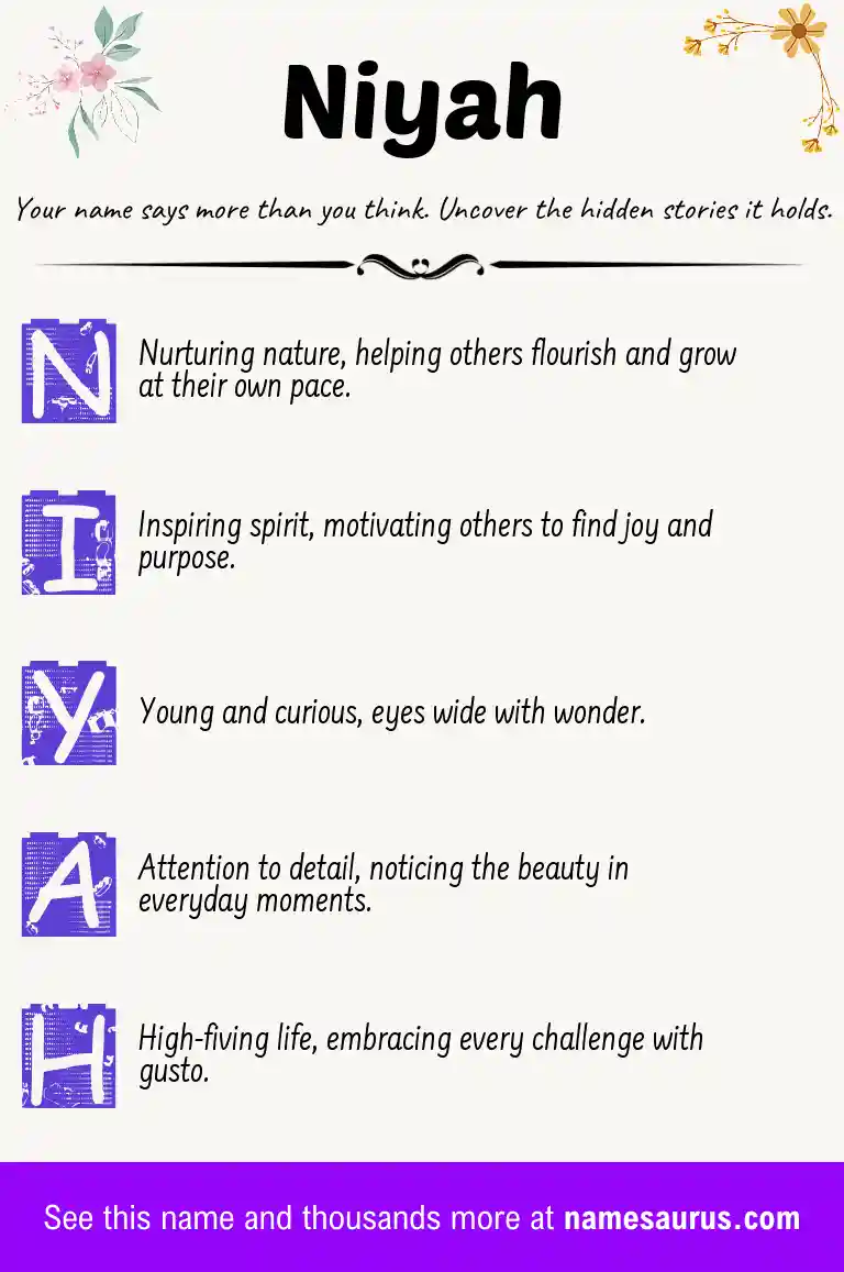 Acrostic poem about Niyah.