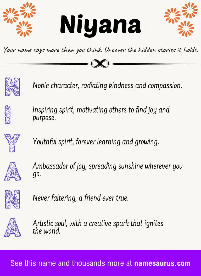 Acrostic poem about Niyana.