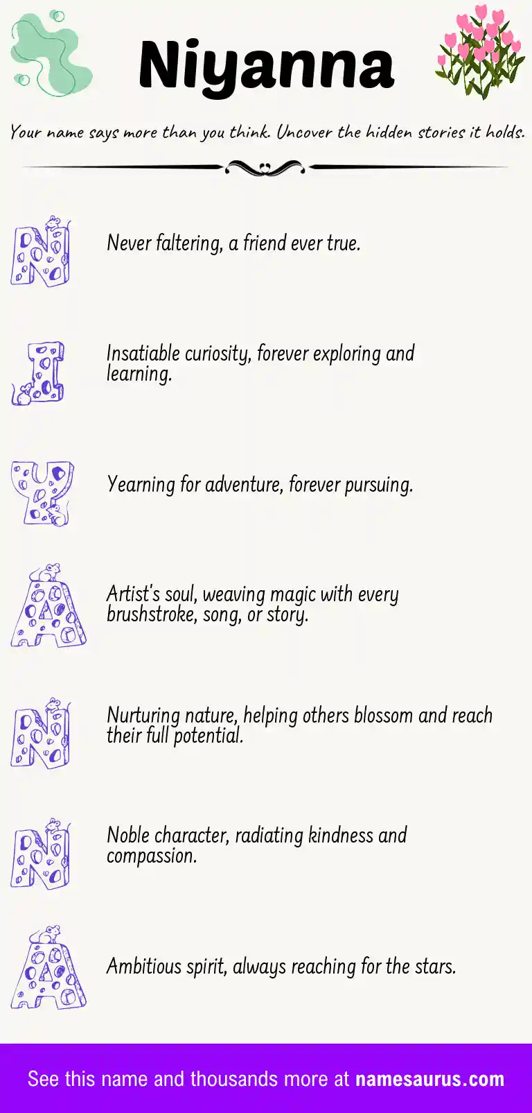 Acrostic poem about Niyanna.