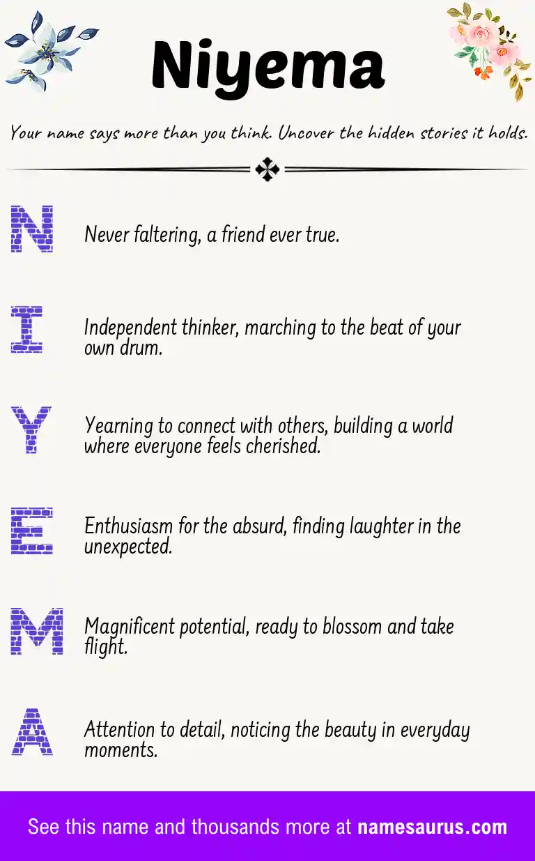 Acrostic poem about Niyema.