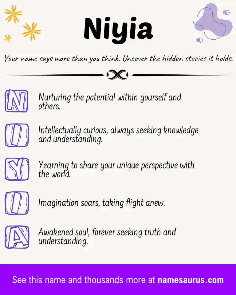 Acrostic poem about Niyia.
