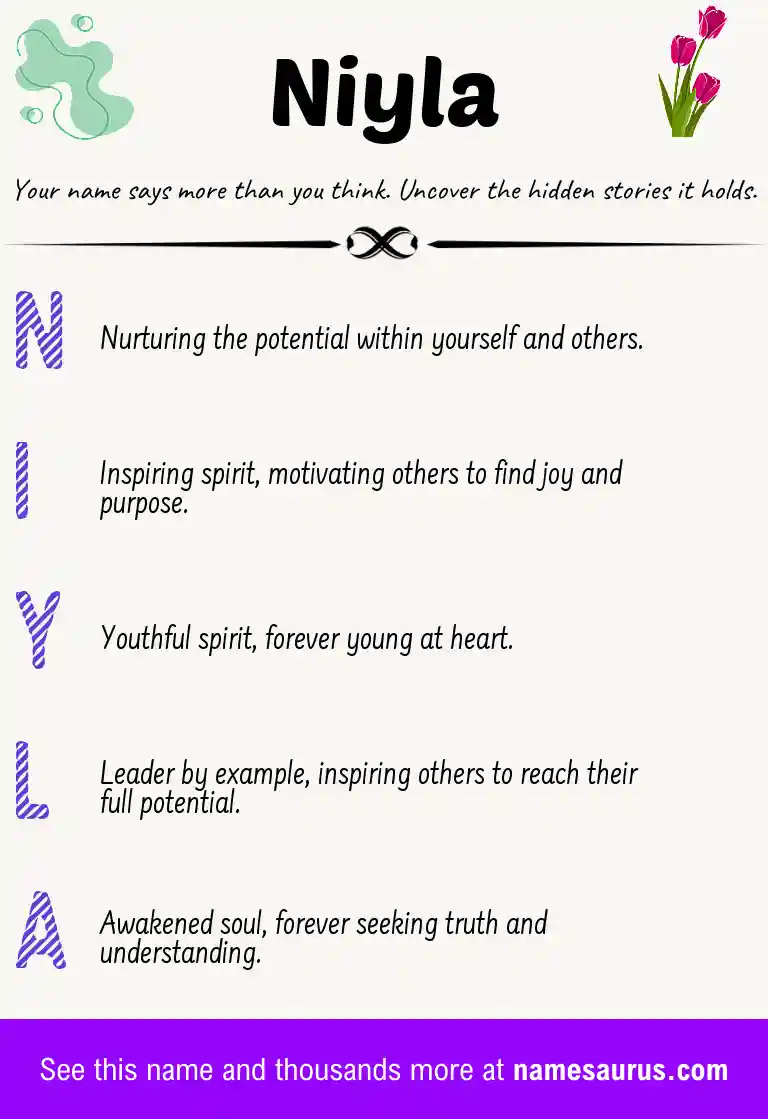Acrostic poem about Niyla.