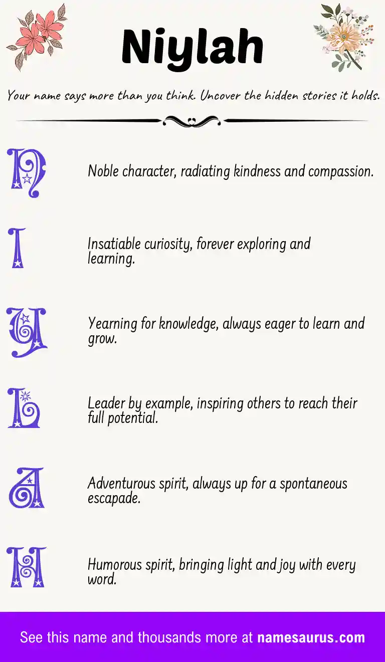Acrostic poem about Niylah.
