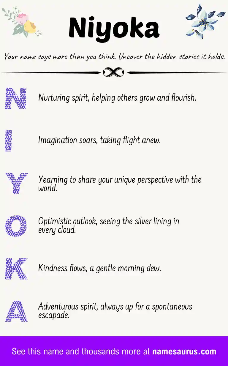 Acrostic poem about Niyoka.