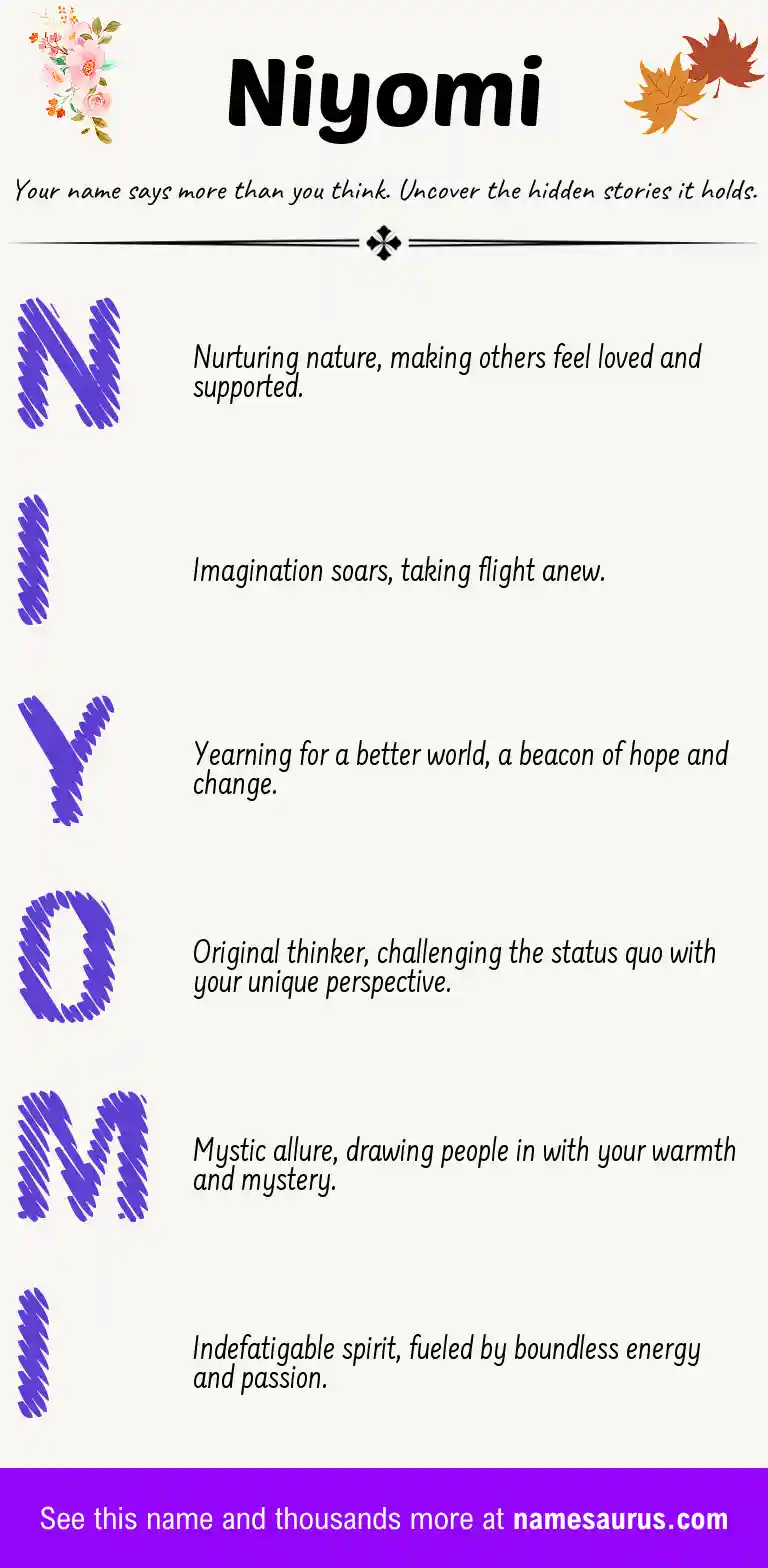 Acrostic poem about Niyomi.