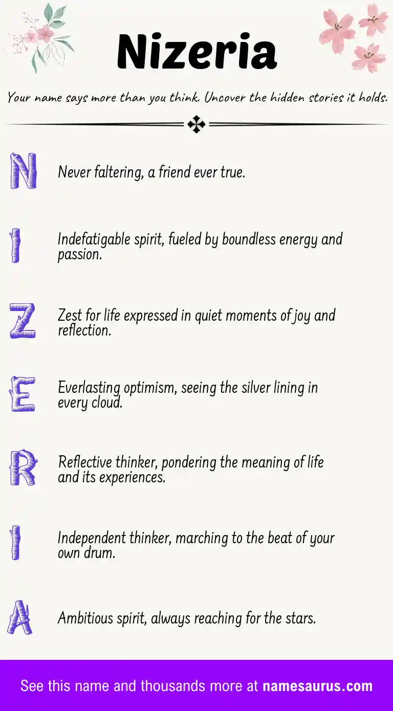 Acrostic poem about Nizeria.