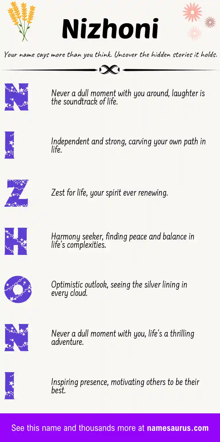 Acrostic poem about Nizhoni.