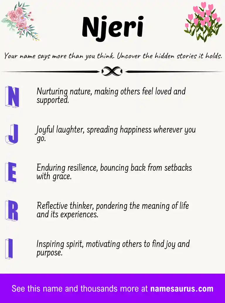Acrostic poem about Njeri.