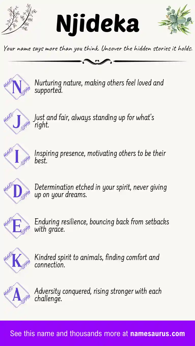 Acrostic poem about Njideka.