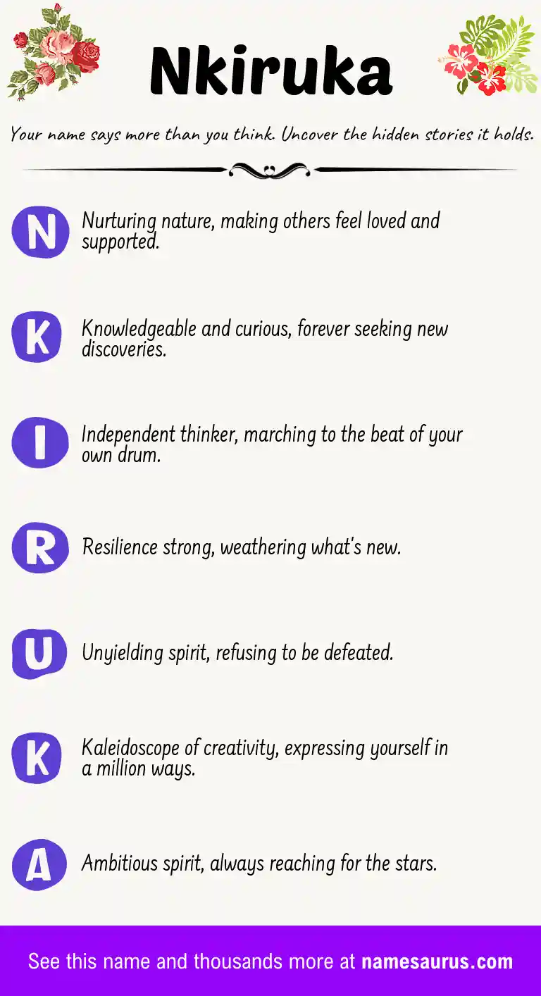 Acrostic poem about Nkiruka.