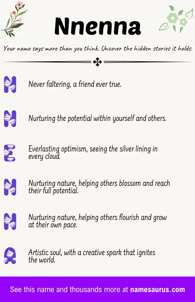Acrostic poem about Nnenna.