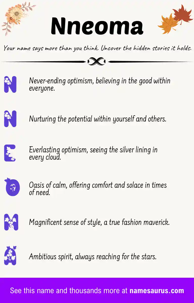 Acrostic poem about Nneoma.