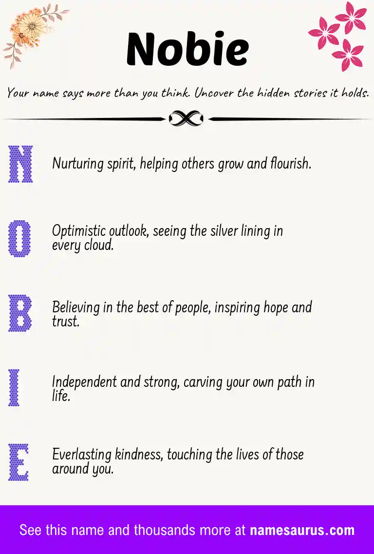 Acrostic poem about Nobie.