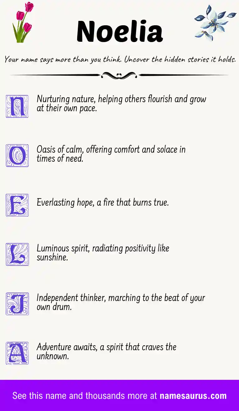 Acrostic poem about Noelia.