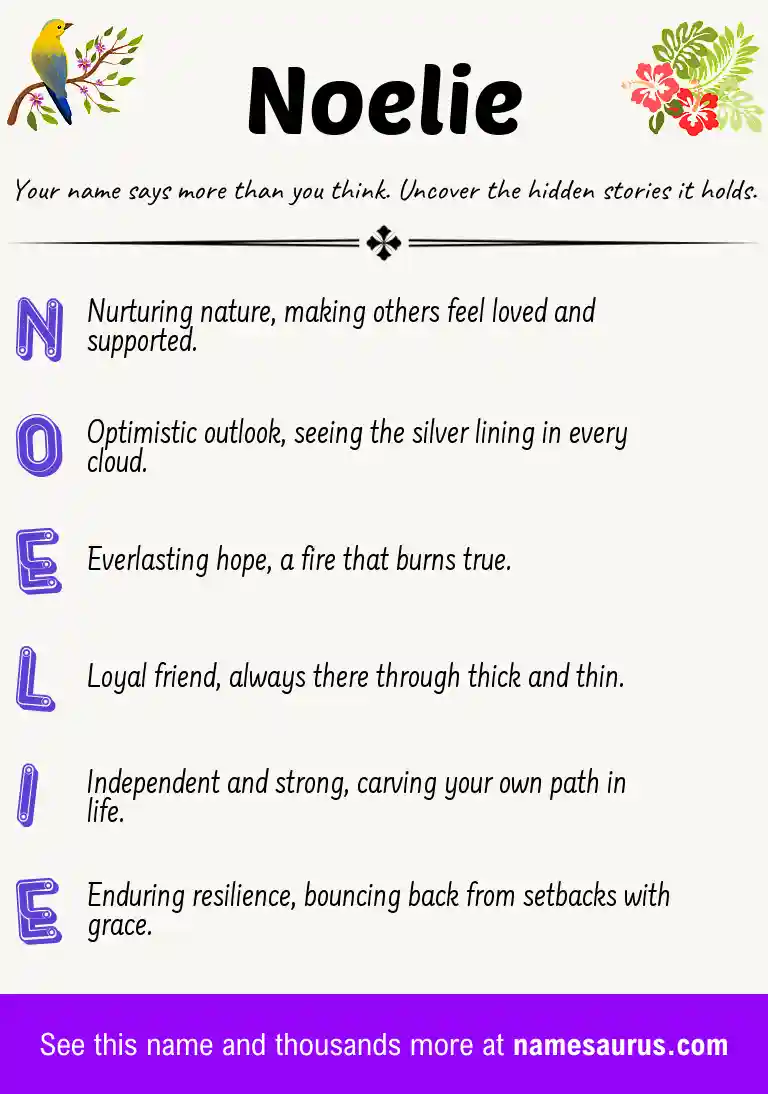 Acrostic poem about Noelie.
