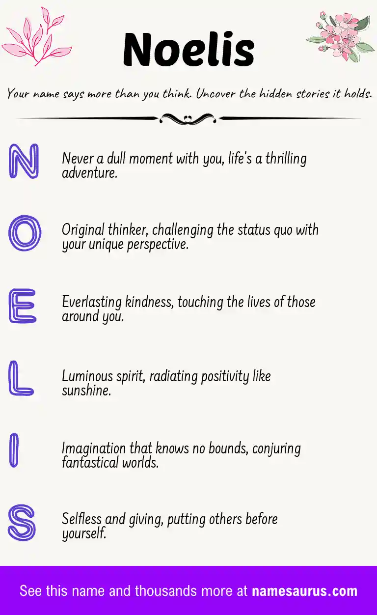 Acrostic poem about Noelis.
