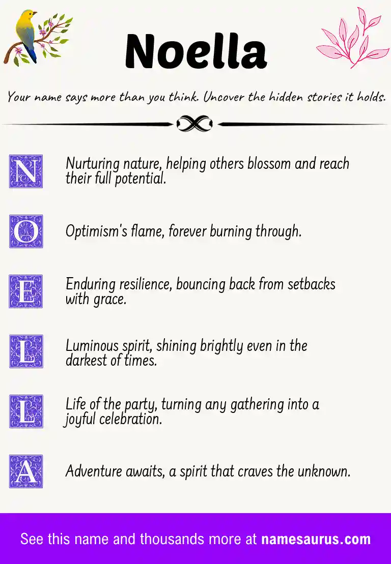 Acrostic poem about Noella.