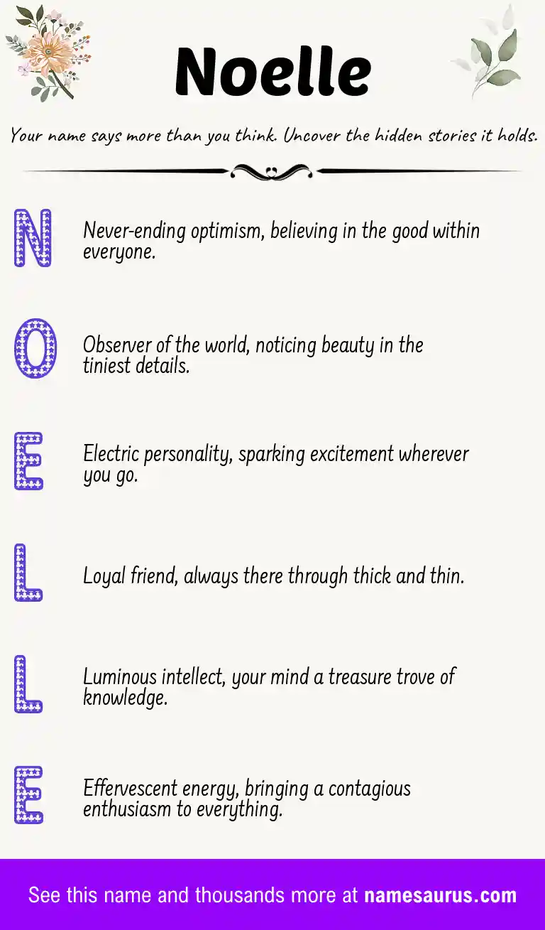 Acrostic poem about Noelle.