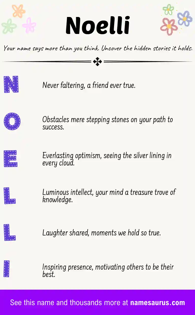 Acrostic poem about Noelli.