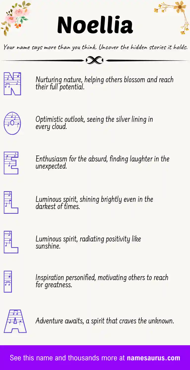 Acrostic poem about Noellia.