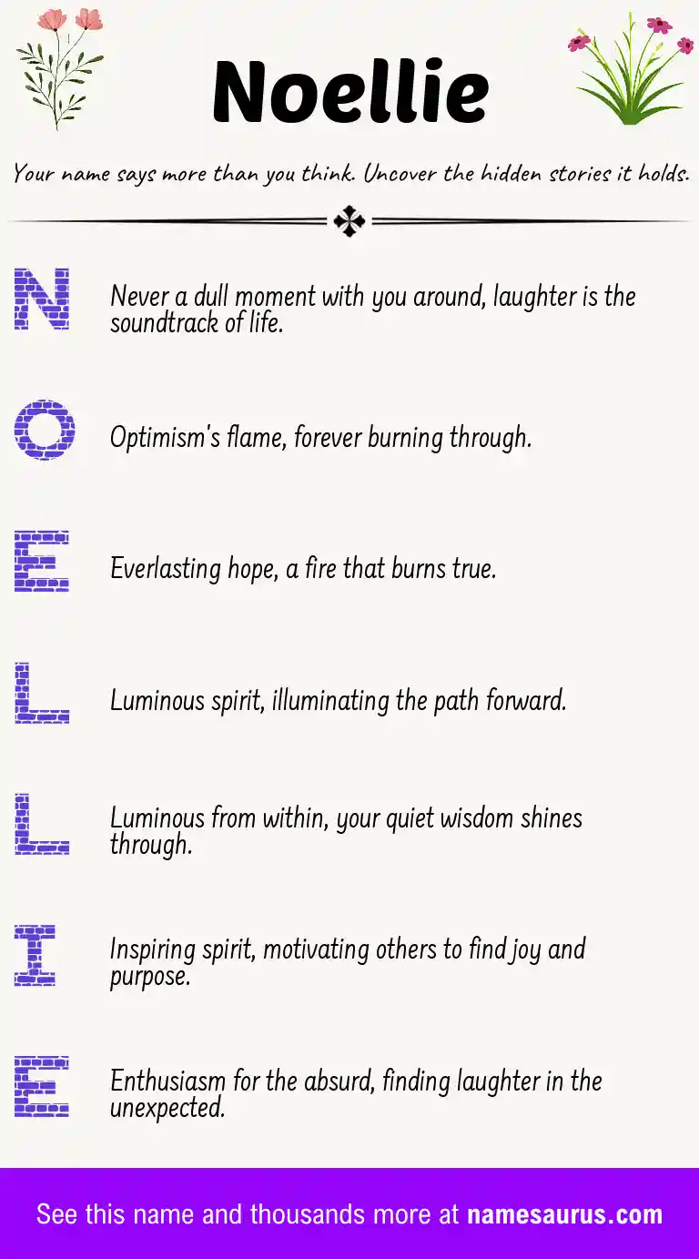 Acrostic poem about Noellie.