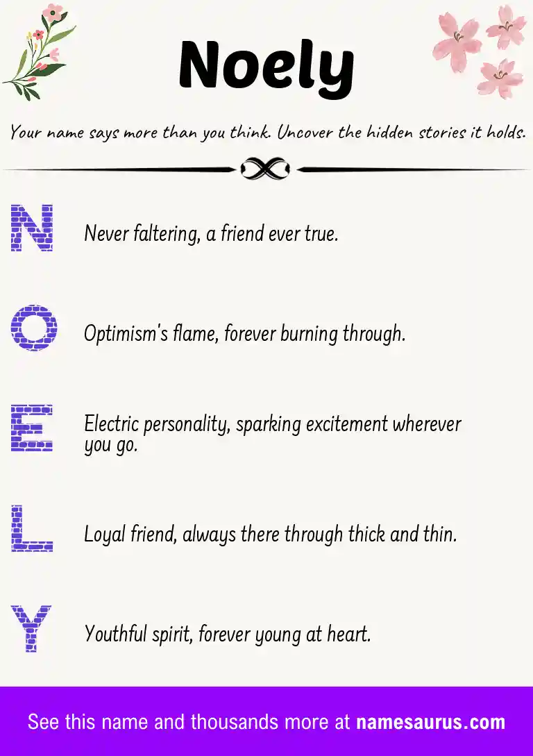 Acrostic poem about Noely.