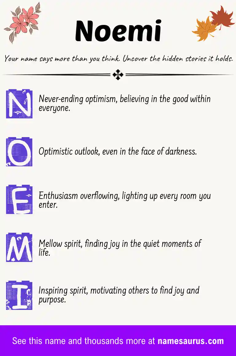 Acrostic poem about Noemi.