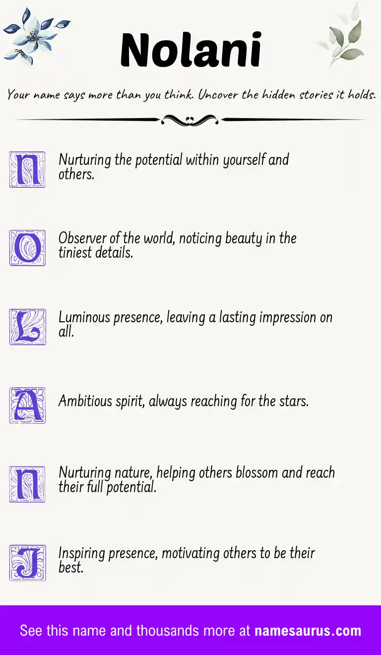 Acrostic poem about Nolani.