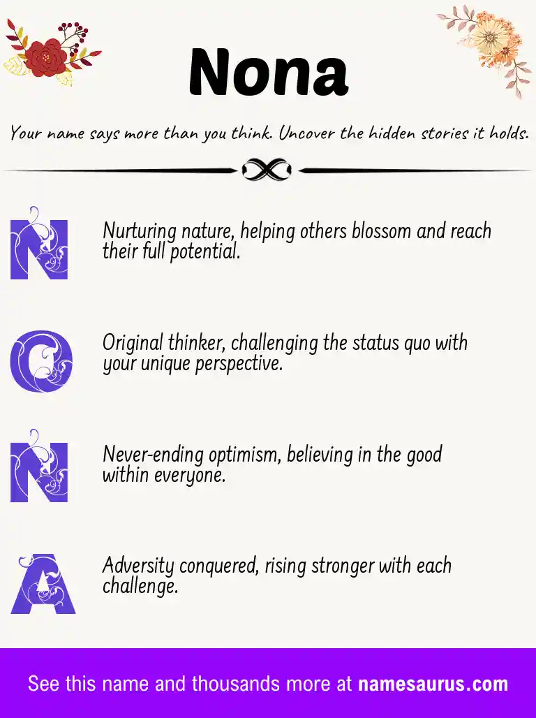 Acrostic poem about Nona.