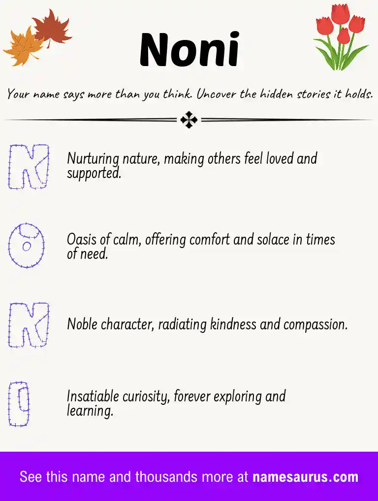 Acrostic poem about Noni.