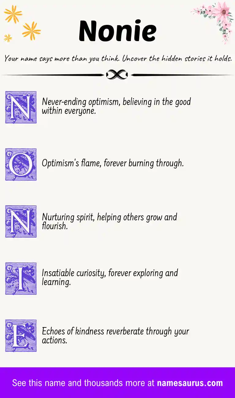 Acrostic poem about Nonie.