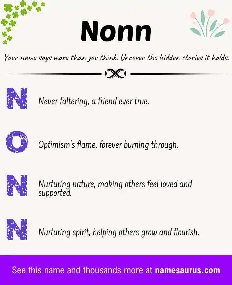Acrostic poem about Nonn.