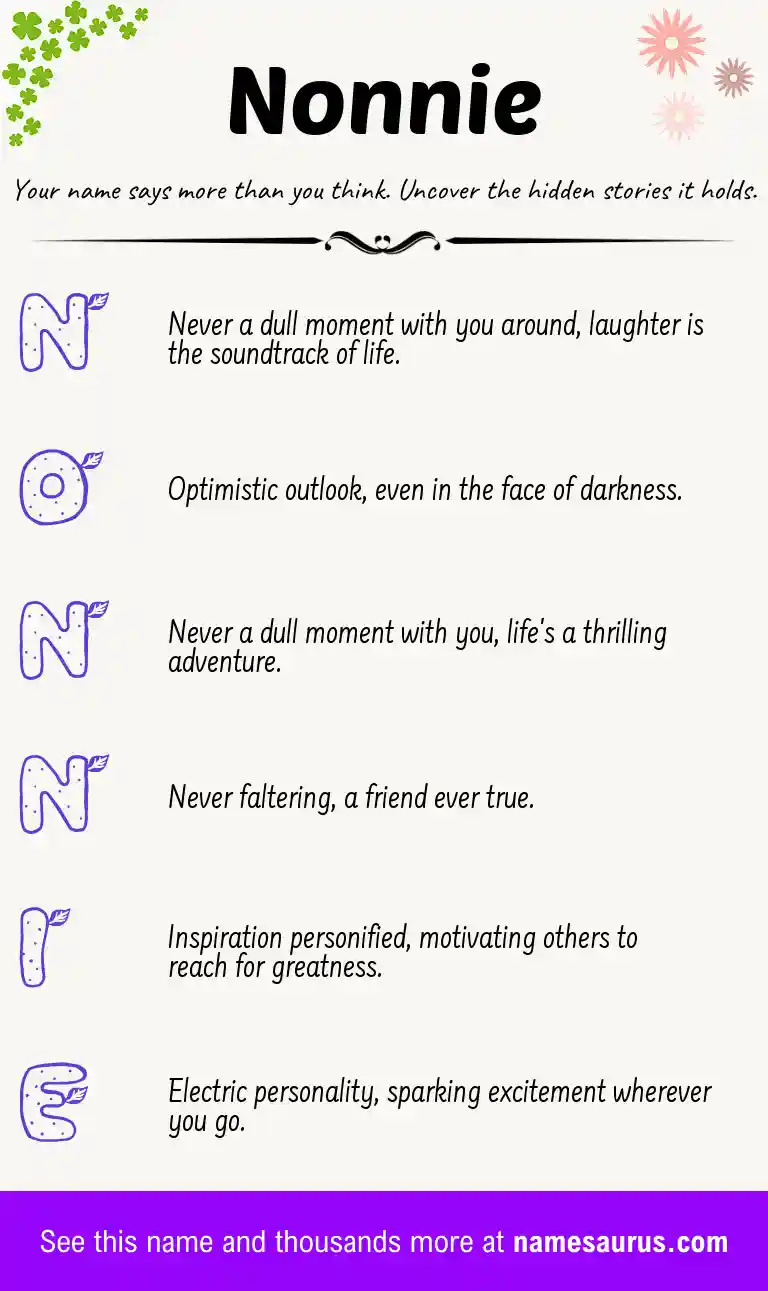 Acrostic poem about Nonnie.