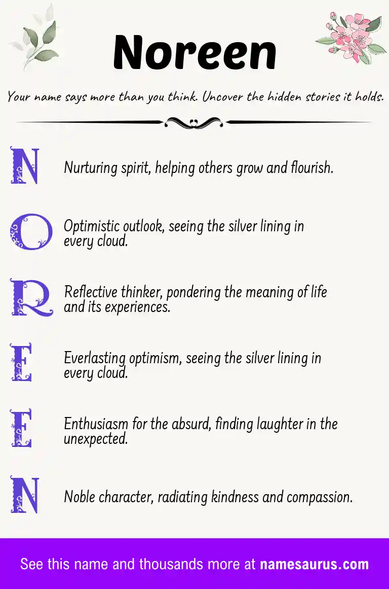 Acrostic poem about Noreen.
