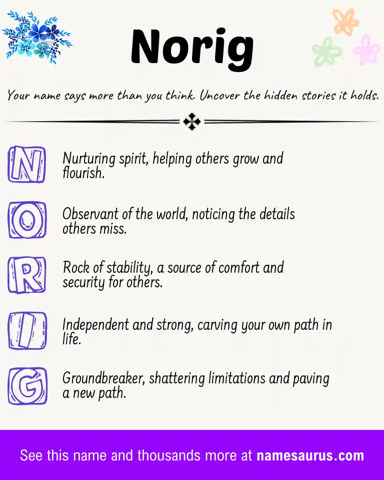 Acrostic poem about Norig.