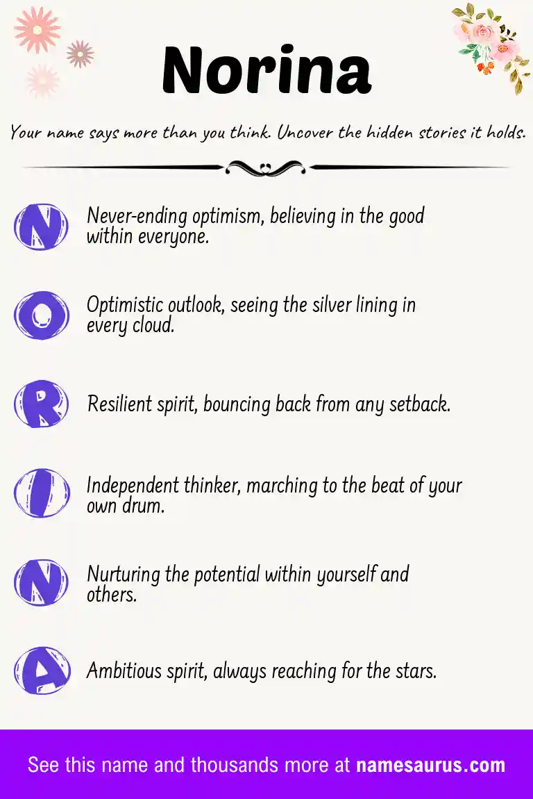 Acrostic poem about Norina.