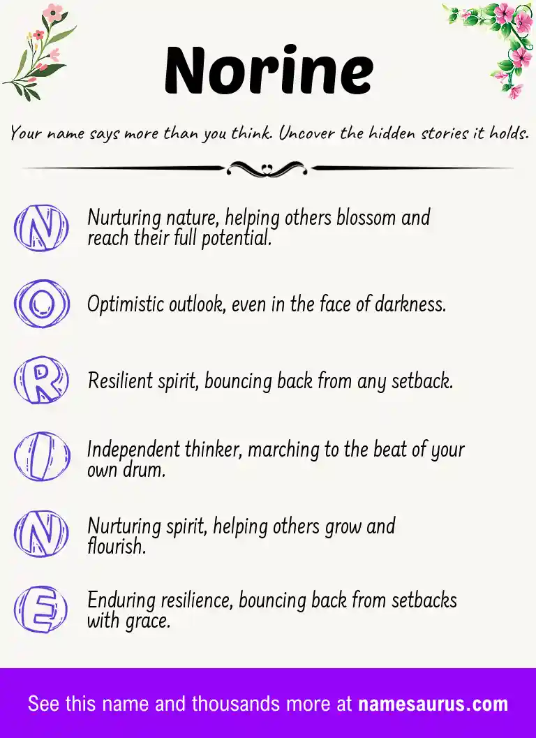 Acrostic poem about Norine.