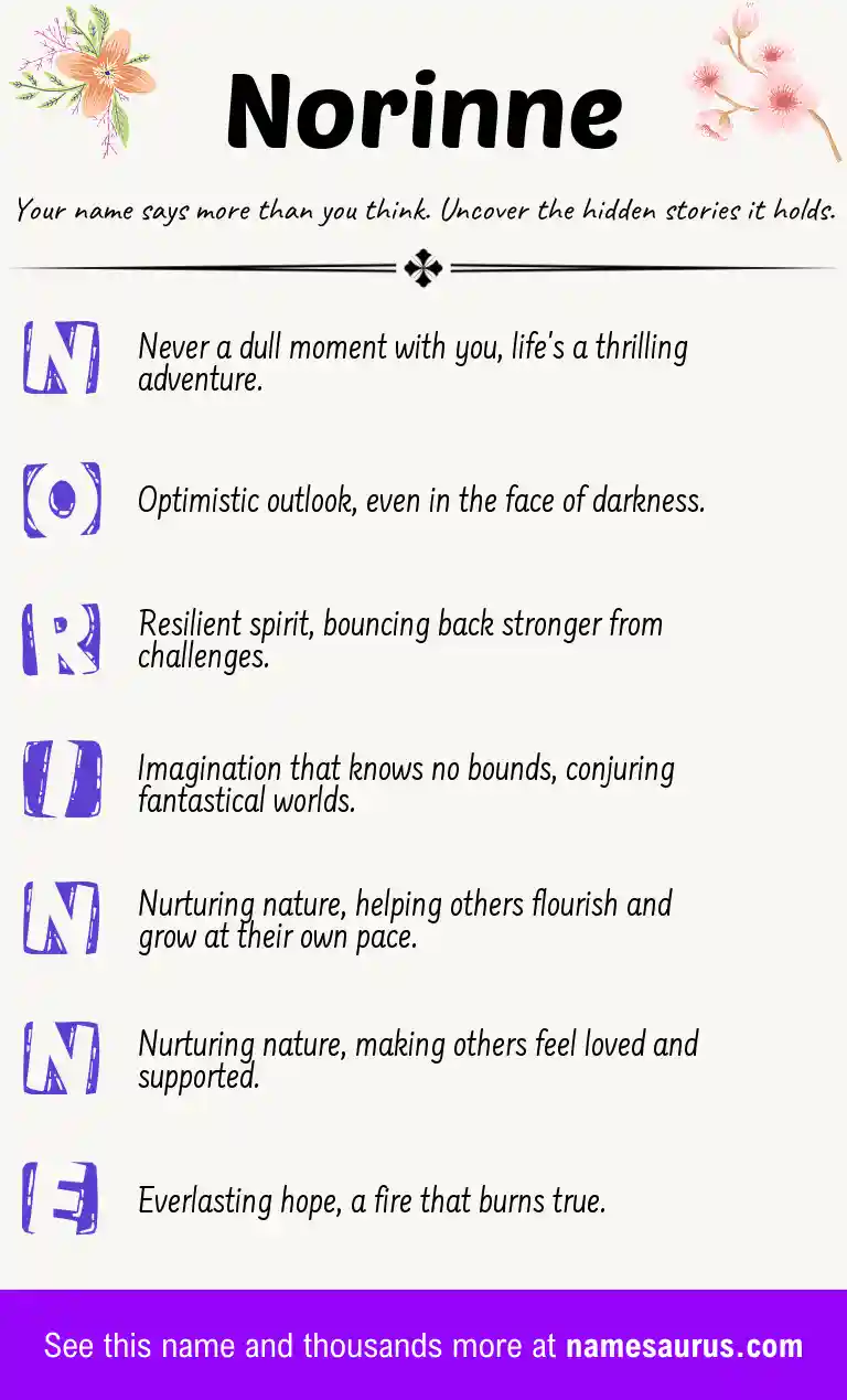 Acrostic poem about Norinne.