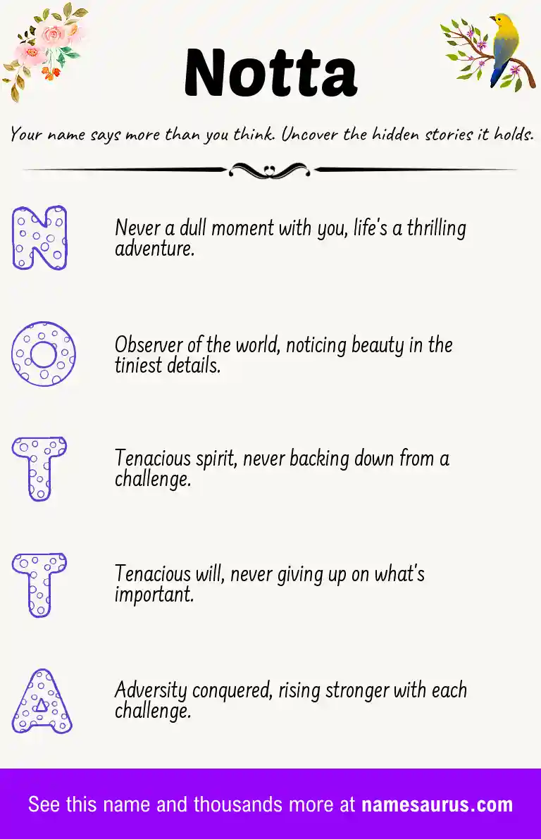 Acrostic poem about Notta.