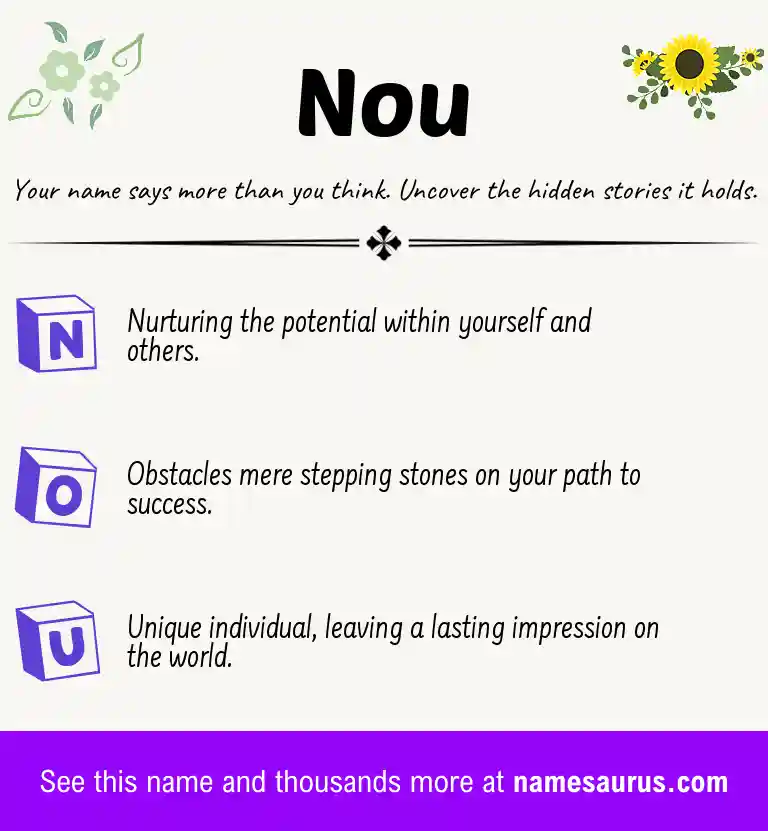 Acrostic poem about Nou.