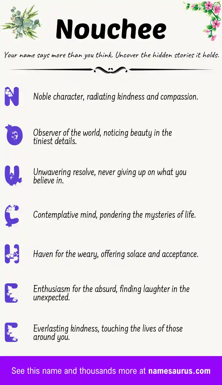 Acrostic poem about Nouchee.